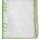 A5 6 Ring Binder Cover Notebook Shell Protector Planner Loose Leaf Covers Refillable Pages Notebook Cover with Zipper for Cash Budget Green