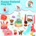 Leyndo 48 Pcs Dog and Cat Pet Figurine Playset Role Pretend Toy Set for Kids Realistic Educational Pet Care Center Dollhouse Role Play Sensory Gifts for Toddlers Boys Girls Birthday