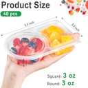 2 x 40 Pack 6 oz Small Snack Pack Containers with Lids, 2025 New 2 Compartment Snack Boxes Small Plastic Portion Control Condiment Container for Dipping Sauce, Travel Snacks, Lunch
