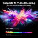 Mini Smart Projector, Portable Projector with WiFi and Bluetooth, HAPPRUN 4K Full HD Home Theater with 270 Stand, Dolby Sound, Built-in Apps,Compatible with Phone & PC, Indoor & Outdoor Use