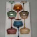 Colored Martini Glasses Set of 6, Hand Blown Colorful Cocktail Glass 14Oz, Large Vintage Champagne Coupe Glasses, Crystal Retro Style Bar and New Year Drinking Glasses, Valentine's Day Gifts