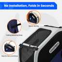 Collapsible Dog Crate for Travel, Portable Pet Crate for Small & Large Dogs, Soft-Sided Car Kennel with Heavy-Duty Metal Frame, Mesh Windows, Feeding/Comfort Access for Backseat Trunk Blue
