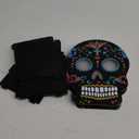 2 Pcs Wooden Halloween Candy Box Day of the Dead Skull Box Trick or Treat Candy Holder DIY Decor Indoor Outdoor Decorations for Party Supply(Skull)