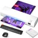A4 Thermal Laminator with Trimmer & Corner Rounder, 9 Inch Portable Laminator Machine for Home, Office, School, Business, Anti-Jam Tech & 40 Sheets Included