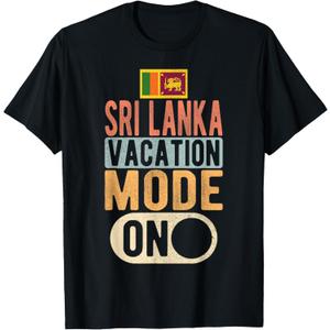 Sri lanka Souvenir - Travel - Sri lanka Vacation Mode On T-Shirt (Medium, Black)