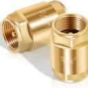 2-Pack One Way Brass In-Line Check Valve 3/4 Inch IPS, In Line Water Hose Check Valve with Backflow Prevention for Water Supply System