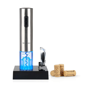 Secura Electric Wine Opener, Automatic Electric Wine Bottle Corkscrew Opener with Foil Cutter, Rechargeable (Stainless Steel)