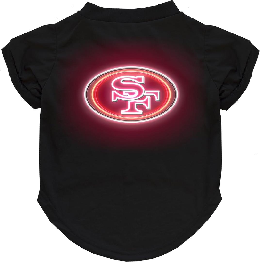 Littlearth NFL Unisex-Adult NFL Neon Pet T-Shirt (XL (Neck: 16", Girth: 25"-30", Back: 19"), San Francisco 49ers)