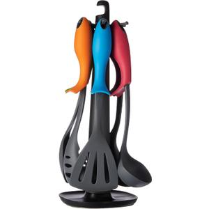 Love Your Kitchen Elevate Utensil Set with Carousel (Set of 7), Black