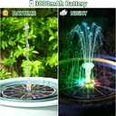 AISITIN 5.5W Solar Fountain Bird Bath with LED Colorful Lights & 3000mAh Battery, Remote Control Solar Pump for Fountain with 8 Nozzles, Solar Water Pump for Garden, Pond and Outdoor