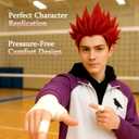 Red Anime Cosplay Halloween Wig: Short Red Men Spiky Cosplay Wig + 2 Hair Caps, Synthetic Crazy Wigs, Funny Wigs for Halloween & Christmas Parties Anime Events for Men