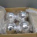 4 Pcs Extra Large Retro Mercury Christmas Balls Ornaments 8'' Oversized Giant Hanging Shatterproof Electroplated Ball Christmas Tree Ornaments for Xmas Party Outdoor Decor(Silver)