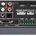 Multi-Functional HDMI Converter with 8 Inputs (VGA + AV + Ypbpr Component + HDMI) to One HDMI Output,COAXIAL Output,SPDIF Output Supports HDMI v1.4 3D
