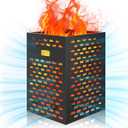 Extra Thick Burn Barrel, Burn Barrels for Outside for Burning Trash, Heavy Duty Outdoor Metal Barrel, Burn Cage for Yard Waste, Paper, Leaves, Garbage and Wood (26", 2mm Thick)