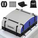 WORKPRO Rooftop Cargo Carrier Roof Bag, 21 Cubic Feet, Waterproof Roof Rack Cargo Carrier for Vehicle with/Without Rack, Heavy Duty 840D PVC, Includes Anti-Slip Mat, 6 Safety Hooks and Storage Bag