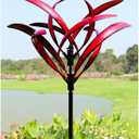 82 inch Wind Spinners Outdoor - Extra Large Metal Wind Sculptures & Spinner with Stake, Big Clearance Windmills for the Yard and Garden, Tall Yard Art Decor-Burgundy Red