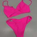 Women's Bikini Top Soild Color Push Up V Neck Bathing Suit Swimsuit Top, M