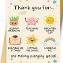 9 x OJsensai Cute Teacher Thank You Card, Best Appreciation Gifts for Daycare Preschool Teacher, Thank You for Helping Me Grow