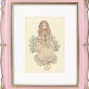 PHAREGE Vintage Picture Frame 8x10 Pink Gold, 8 by 10 Ornate Decorative Antique Frame with Mat for 5x7 Photo, Fancy Matted Frame for Desktop or Wall, Horizontal or Vertical