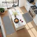 Pauwer Kitchen Rugs Sets of 2, Non Slip Machine Washable Kitchen Mats for Floor with Rubber Backing, Quick Dry Absorbent Durable Soft Runner Rugs for Sink, Hallway, Laundry, Light Grey
