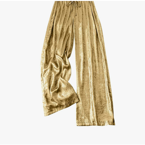 Women's Solid Casual Pants Trendy Straight Leg Drawstring Elastic High Waist Palazzo Pants Loose Trouser M