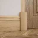 2 1/2"W x 6 1/2"H x 1"P Americraft Solid Hardwood Stain Grade Smooth Plinth Block with Squared Edge, White Oak