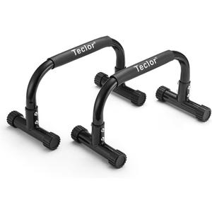 Push Up Bar, Parallettes Bars For L-sit & Dip, Heavy-Duty No Wobbling Parallel Bars Stand For Handstands, Full Planche, Calisthenics, 9.5in High Workout Stands for Home Fitness Training