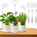WeeLeeGoo 2 Pack Grow Light with Base, 6000K White Full Spectrum Growing Light Lamp for Indoor Small Mini Micro Green Pot Plants, 5-Level Dimmable, Auto Timer 4/8/12/18 Hrs