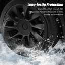 Wheel Rim Protect for Tesla Model Y 20" (2020-2024), Easy-Install Hubcaps Wheel Cover, Scratch-Resistant Car Tire Trim Rings, Stylish Design for Induction Wheels, Matte Black 4Pcs Model Y Accessories