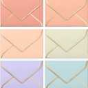 Invitation Envelopes, 30-Pack 4x6 Envelopes for Invitations, Gold Foil Bordered Colored Envelopes, A4, 4 1/4 x 6 1/4 Inches, 6 Pastel Colors
