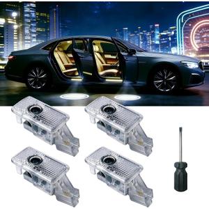 4 Pcs Car Door Lights Logo Projector Compatible with MDX/RDX/ZDX/TLX/RLX/TL Series Accessories, No Fade HD LED Car Welcome Projector Lights, 3D Ghost Shadow Puddle Light