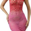 Womens Lingerie Fishnet Dress, Fishnet Lingerie Teddy Sheer Mesh Lingeries Dress for Women