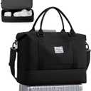 Travel Duffel Bag, Sports Tote Gym Bag, Shoulder Weekender Overnight Bag for Women