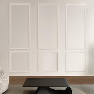 Pre-Cut Peel and Stick Wall Molding Kit Wainscoting Trim- Self Adhesive Premade Accent Panel Chair Rail for Interior Moulding Home Decor Accent Wall Set of 6 pcs - 3 Top 3 Bottom, Ready to Assemble (White)