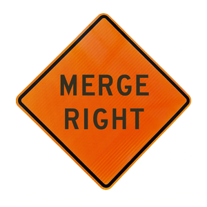 Roll-Up Sign-48" Nonreflective Vinyl-Merge Right