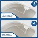 Elongated Bidet Toilet Seat Non-Electric, Slow-Close Lid, Adjustable Water Pressure, Self-Cleaning Dual Nozzles for Frontal & Rear Wash Hygienic Fresh Water Bidet Seat with Brass Inlet (Elongated)