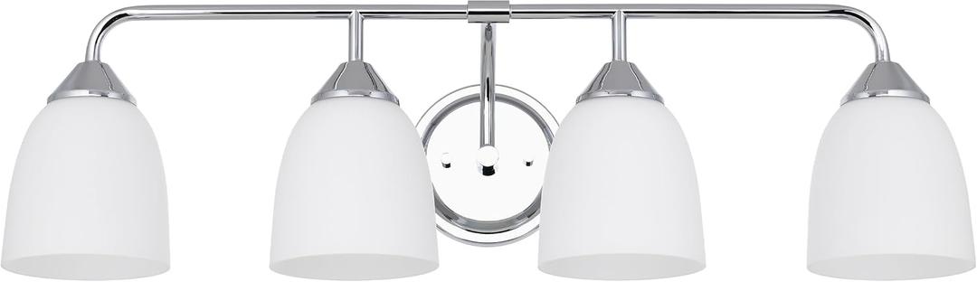Chrome 4-Light Traditional Bathroom Vanity Light Fixtures Over Mirror, Modern Vanity Lights for Living Room, Standard E26 Base, Chrome