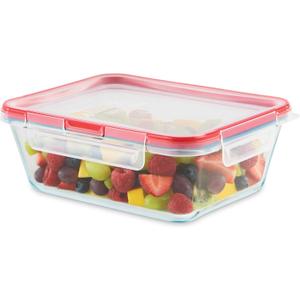 Pyrex Freshlock Glass Food Storage Container, Airtight & Leakproof Plastic Locking Lids, Freezer Dishwasher Microwave Safe, 8 Cup