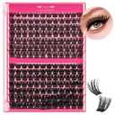 Lash Clusters,168 Pcs eyelash clusters 8-16 mixed cluster eyelash extensions 2 Styles Mixed lash extension Super Thin Band and Reusable Soft & Comfortable (Into You-01+Into You-02,D-8-16Mix)