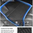 KIWI MASTER Floor Mats for 2014-2019 Toyota Highlander, OEM Replacement PT908-48165-02, Custom Fit All Weather Car Mats, Heavy Duty TPE Floor Liners, Front & Rear 2 Row, Black