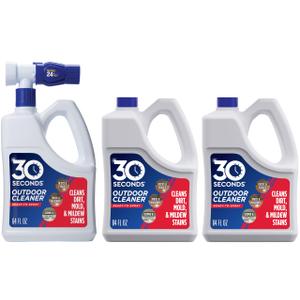 30 Seconds Outdoor Cleaner | Cleans Moss Stains from House, Vinyl Siding, Deck, Patio, Fence - 3 Capped Bottles,  (Pack of 3)