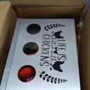 Tgeyd Chicken Feeder Box 30 lbs Galvanized Metal, 6 Feeding Ports, Comes with Metal Feeder Box Stands for Chickens, Ducks, Geese