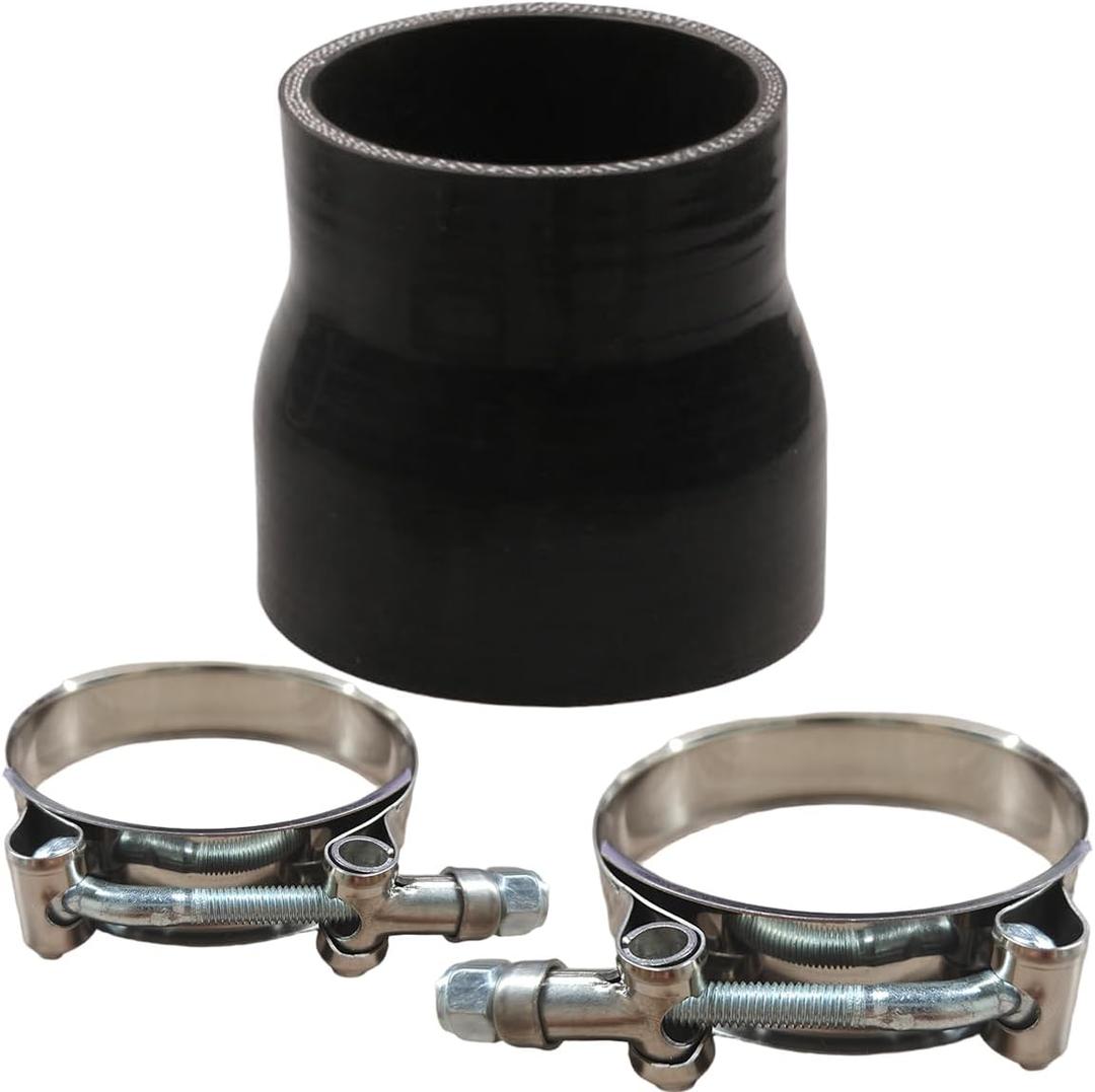 2.5" to 3" Silicone Reducer Intercooler Tube Kit with T-Bolt Clamps, Universal 4-Ply Reinforced Straight Coupler Hose, Vehicle Intake Piping Accessories