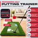 Putting Green Indoor for Golf Putting Practice – Indoor & Outdoor Golf Putting Mat with Adjustable Putter & 2 Golf Balls, Realistic Turf Golf Putting Mat for Home, Office & Training