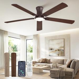 Fanbulous 60 inch Ceiling Fan with Light, Low Profile, App & Remote Control