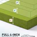 4 Inch GAIALOOP Thick Memory Foam Camping Mattress, Roll Up Floor Sleeping Mat Camp Cot Mattress Pad Travel Camping Couch Bed for Guest Adults Side Sleepers [Twin:75 * 38 * 4"]