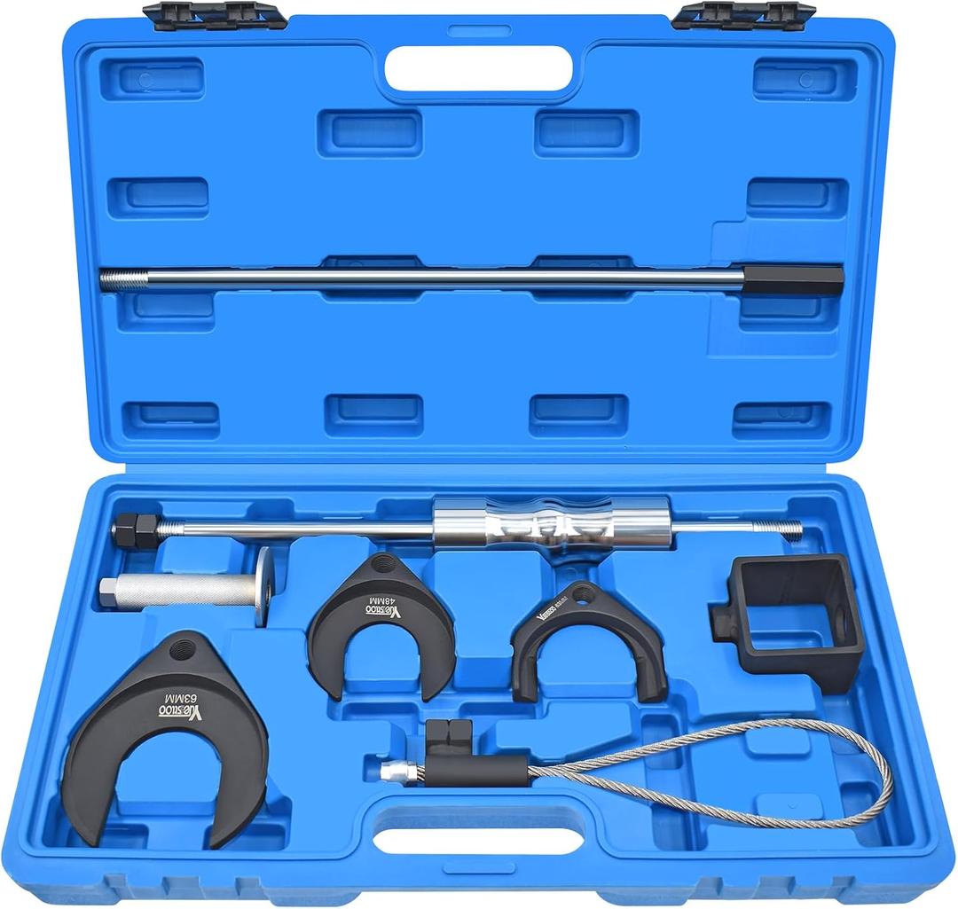 11 Piece Inner CV Axle Removal Tool, Heavy Duty Slide Hammer Puller Set | 63mm 48mm CV Joint Fork, Outer CV Joint Adapter and Steel Cable Adapter, Front Wheel Drive Axle Half Shaft Removal Tool Kit