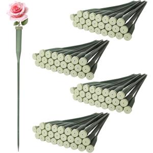 LDHHYH 100 Pack 12 Inch Green Floral Water Tubes, Plastic Fresh Flower Water Tubes with Rubber Caps, Floral Water Picks for Flower Arrangements Supplies