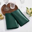16  Inch Square Satin Napkins (Pack of 25) Cloth Napkin for Dinner Table Decor (Hunter Green)
