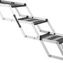 TRIXIE Foldable Aluminum Pet Steps for Dogs Up to 165 Pounds Adjustable from 19.5 to 27.5 Inches